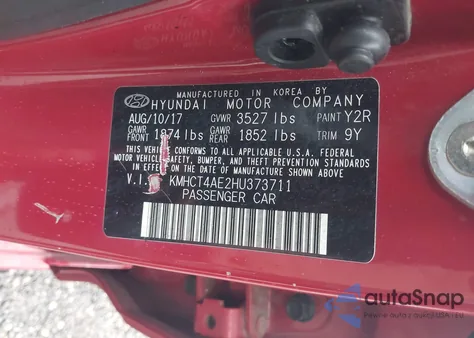 2017 Hyundai Accent Value Edition z USA, uszkodzony, nr VIN KMHCT4AE2HU373711